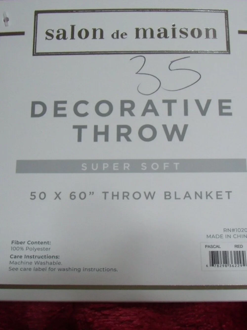 Salon de maison 50x60 super soft maroon throw blanket